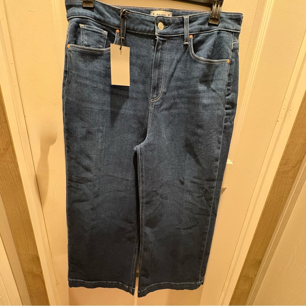 PAIGE Ankle Wide Leg Jeans Women’s 34x27 Flaunt Spotlight Curvy High Waist NWT